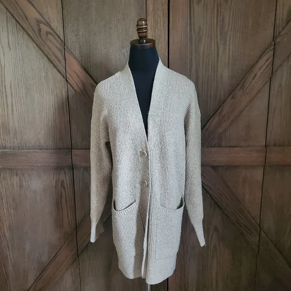 Zara Beige Cardigan Sweater - Picture 1 of 4